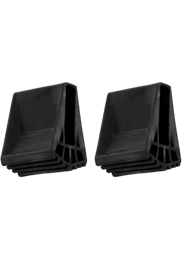 Homyl 2x Merdiven Ayak Örtüsü Kaymaz Teleskopik Siyah