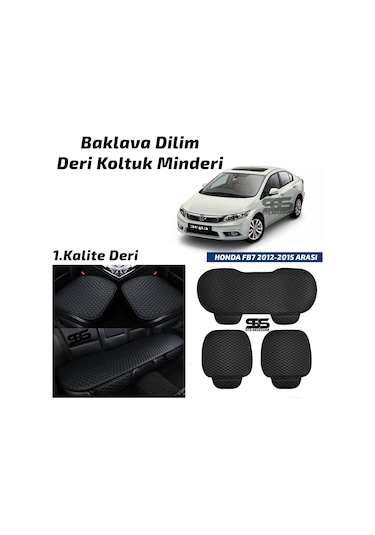 Honda Fb7 2012-2015 Arası Siyah Deri Oto Koltuk Minderi