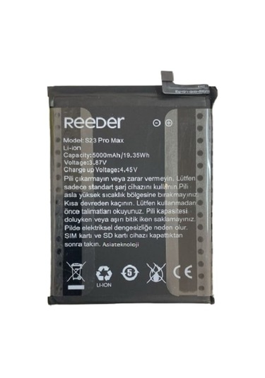 Reeder S23 Max Pro Batarya Pil 5000 Mah