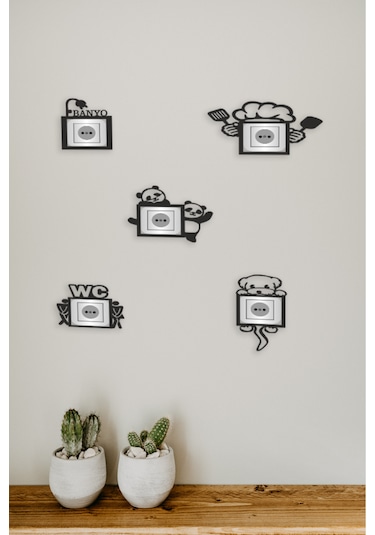 Priz Çerçevesi 5'li Mdf Duvar Dekorasyon Ürünü