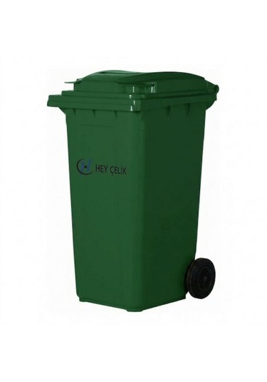 240 Litre Yeşil Plastik Çöp Konteyneri Hey Çelik Pk - 095