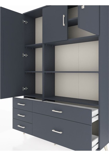 Arges Dolap 7 Raflı 5 Çekmeceli 3 Kapaklı 132x30x195 Antrasit-antrasit/antrasit Antrasıt/antrasıt Arges Dolap 7 Raflı 5 Çekmeceli 3 Kapaklı 132x30x195 Antrasit-antrasit/antrasit Antrasıt/antrasıt