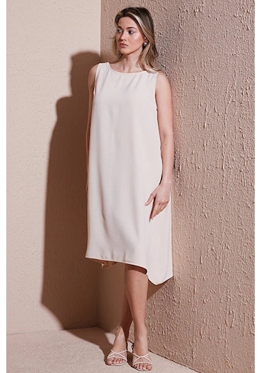 Fashion Friends Kadın Kolsuz Elbise 25y0630k1 Bej