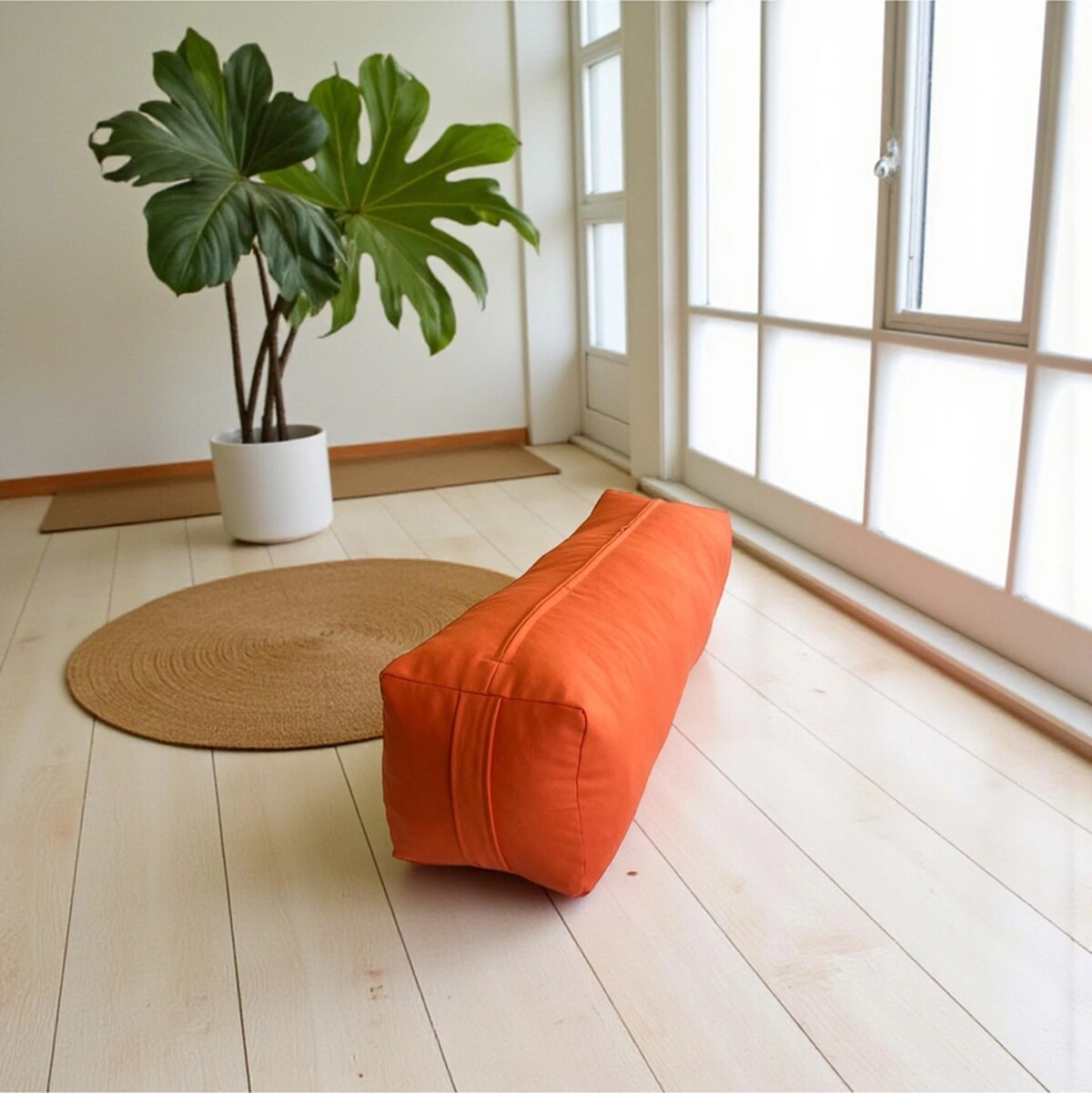 Kare Yoga Bolster Minderi Meditasyon, Pilates Ve Rahatlama İçin Destek Yastığı Beyaz