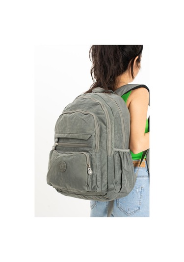 Ultra Hafif Çok Cepli Krinkıl Sırt Çantası Unisex Gri Model: 571-3b - Gri