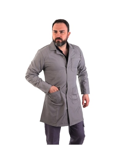 Eser - Erkek Alpaka Önlük Çıtçıtlı - Gri