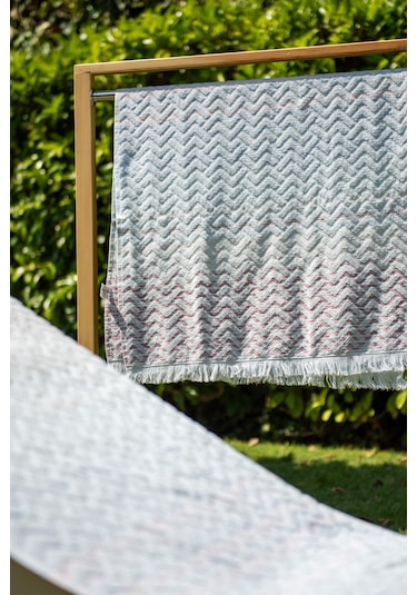 Menderes Home Cotton Collection Bukle Plaj Havlusu Saçaklı Mavi