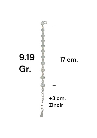 Çiçek Figürlü Parlak Ve Şık 925 Ayar Gümüş Bileklik Zarif Ve Gösterişli Tasarım Gümüş
