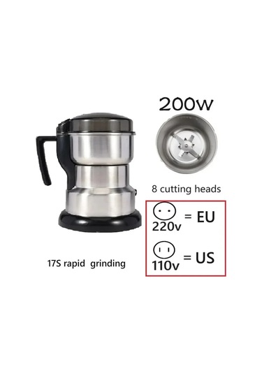 Myinkai 400w 304 Paslanmaz Elektrikli Değirmeni Sekiz Sayfa Gümüş - Siyah