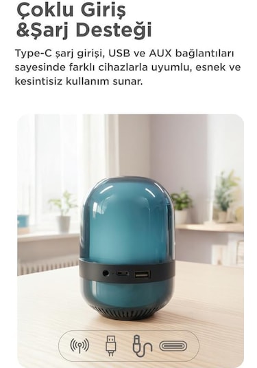 Torima GTS-2149 Bluetooth 5.0 Taşınabilir RGB Işıklı Kablosuz Hoparlör