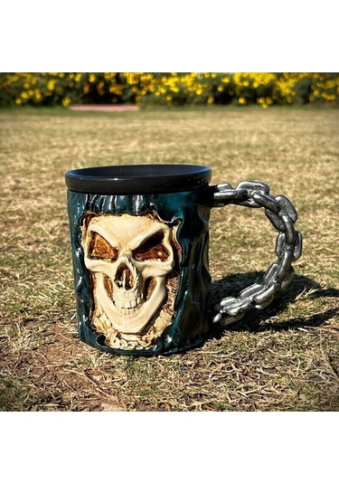 Dükkan Design Ghost Rider Kabartmalı Seramik Kupa Çok Renkli