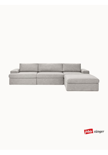 Mode Siesta Pro Kuş Tüyü Köşe Koltuk 4 Modül 19 Gri Keten