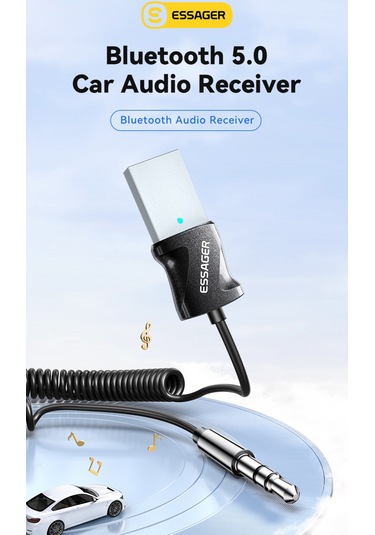 Bluetooth 5.0 Aux 3.5 Mm Araç Kiti Yeni Nesil Şık Hızlı Son Nesil