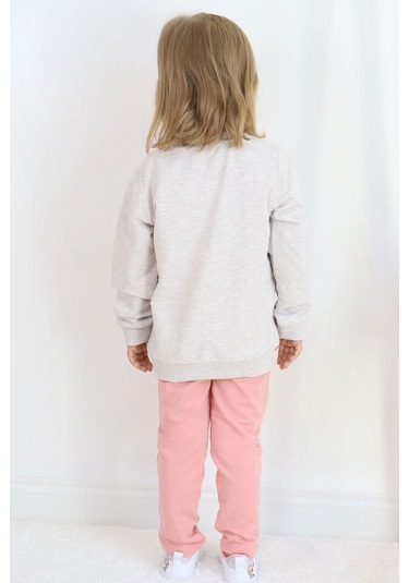 Breeze Kız Çocuk Eşofman Takım Simli Yazı Baskılı Sevimli Ayıcıklı 1.5-5 Yaş, Bej Melanj Bej Melanj Breeze Kız Çocuk Eşofman Takım Simli Yazı Baskılı Sevimli Ayıcıklı 1.5-5 Yaş, Bej Melanj Bej Melanj