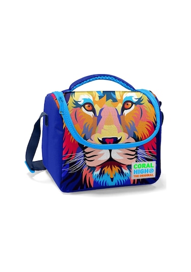 Coral High Mavi Aslan Desenli Ilkokul Okul Beslenme Çantası - Erkek Çocuk - Termal Astarlı