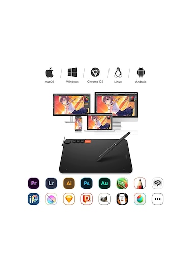Veikk VO1060 V2 10x6" 16384Levels 5080 LPI Grafik Tablet+Kalem
