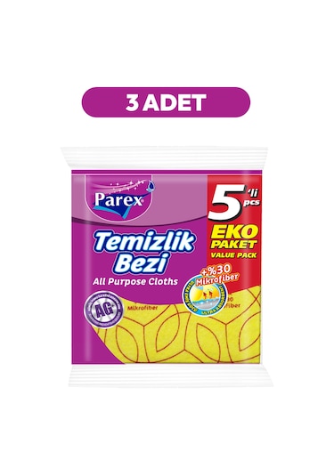 Temizlik Bezi 5'li Paket 34 X 35 Cm Üçlü Paket Diğer