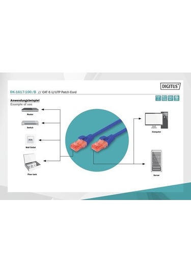 Dıgıtus 10m Cat6 Utp Dk-1617-100/b Mavi Patch Kablo-116843