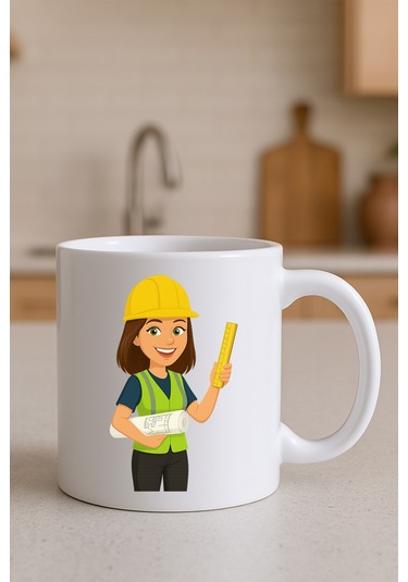 Meslek Baskılı Kupa Kadın Mühendis