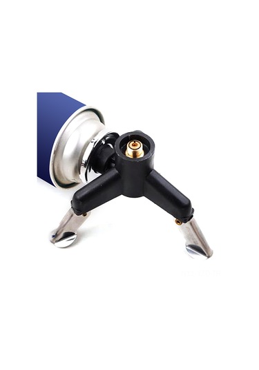 Yuntech01 Kamp Ve Yürüyüş İçin Çift Kollü Çevirici Bağlantı, Çelik Malzeme, Katlanabilir Tripod Ayaklı Ocak Ve Gaz Kartuşu Bağlantı Aracı Siyah