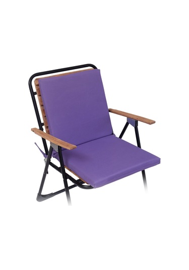 Xpermate Arkalıklı Fermuarlı 40 x 40 CM Sırtlıklı Sandalye Minderi Mor
