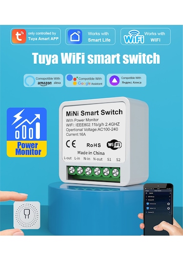 Konesam Tuya Zigbee 3.0 Akıllı Anahtar: 2 Yollu, 16a, Alexa Ve Google Home Uyumlu, Zamanlayıcılı Ev Otomasyonu