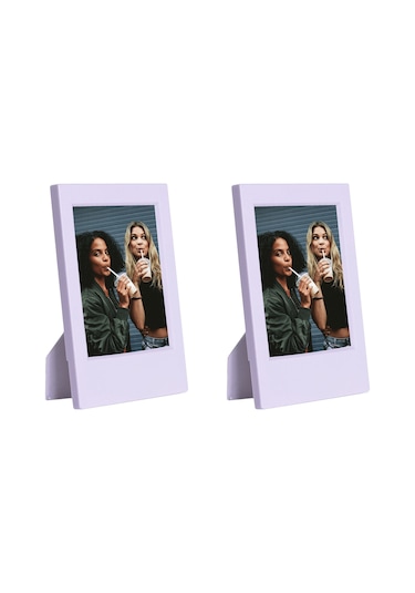Instax Mini 12 Lila Slikon Kılıf Mini 28'li Albüm Ve Fotoğraf Çerçeveleri Aksesuar Seti
