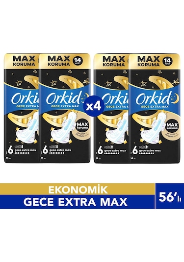 Orkidhijyenik Ped Ultra Gece Ekstra Max 14' Lü 4 Adet
