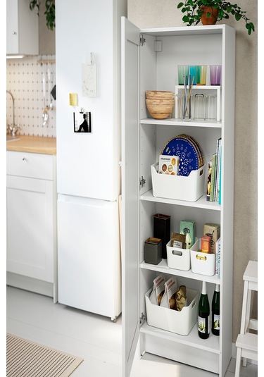 Ikea Beyaz Kullanışlı Mutfak Dolabı 60x31x153 Cm Dekoratif Beyaz