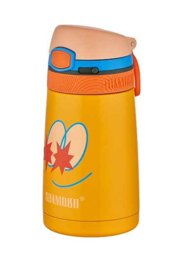 Shamobo 2li Set Pipetli Çelik Termos 350ml -6 Saat Isı Yalıtımı- Turuncu-Mor