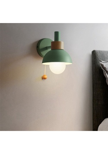 Szypzstore Oturma Odası Sundurma Koridor Lambası Iskandinav Minimalist Modern Yatak Odası Başucu Macaron Duvar Lambası Qsmsrw Yeşil