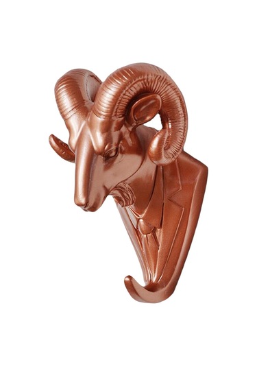 Suntek Duvara Monte Reçine Hayvan Kancası Ceket Şapka Askısı Gül Altın Keçi Çok Renkli