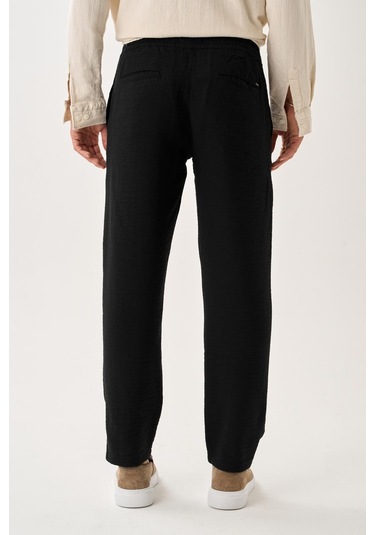 Alexandergardi Smart Casual Dokulu Pantolon Siyah