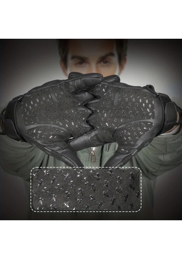 Techbloom 1 Çift Meromibe Erkek Dokunmatik Ekran Tam Parmaklı Eldiven Siyah M Nylon Karışım Güvenli Bilek Kayışı Bisiklet Spor Halloween