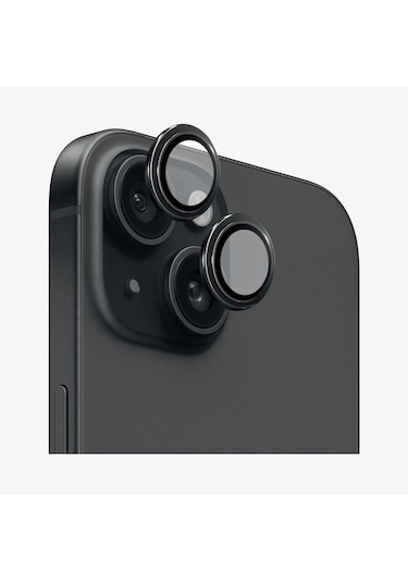 Safeus Safir Temperli Kamera Lens Koruyucu Apple Uyumlu iPhone 15 Plus Ve İle Siyah