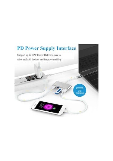 Type-C 3.1 Usb Hub - Usb C to 2xUsb 2.0 , Usb 3.0 Çoklayıcı