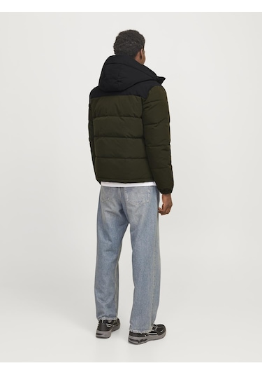 Erkek Rüzgara Dayanıklı Kapüşonlu Puffer Mont - Otto Rosin