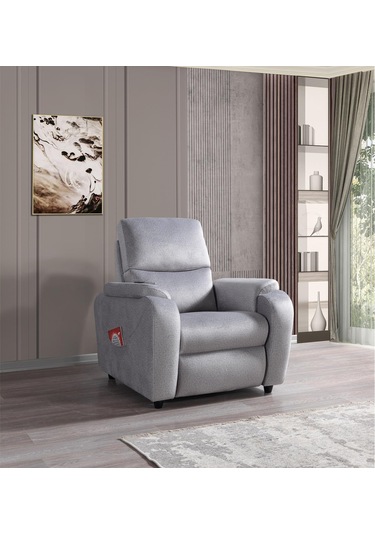 Alis Tekli Berjer Rehome Tekli Tv Koltuğu 75x90x105 Cm Gri