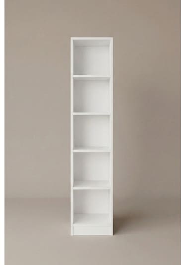 Linea Slim Kitaplık 5 Raflı Beyaz