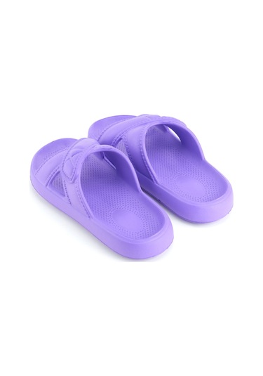 Gezer Kadın Yazlık Eva Islak Zemine Uygun Ev Bahçe Banyo Terlik Eflatun