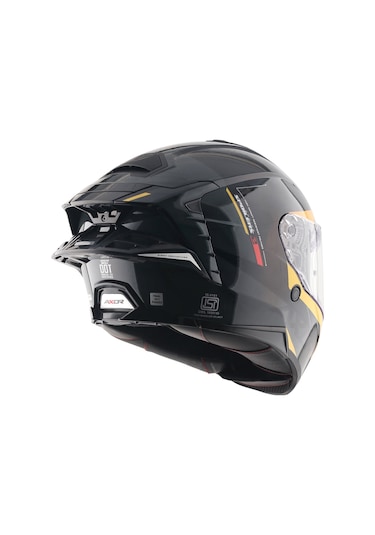 Axor Brutale Kryptıc Full Face Kapalı Kask Parlak Sarı - Siyah