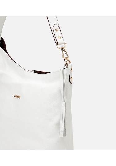 Hotiç Kadın Deri Beyaz Asimetrik Yumuşak Dokulu Omuz Çantası 03cah309160a900 Beyaz