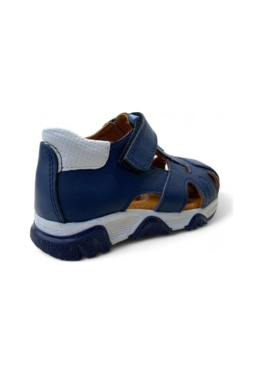 189 Bebek Deri Korseli Sandalet Lacivert