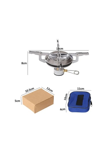 Zilinn Rüzgar Geçirmez Kamp Gaz Sobası Taşınabilir Katlanabilir Sırt Çantası Elektronik Soba Kafası Açık Hava Yemek Pişirme Piknik Yürüyüş Dağcılık Kamp Gümüş