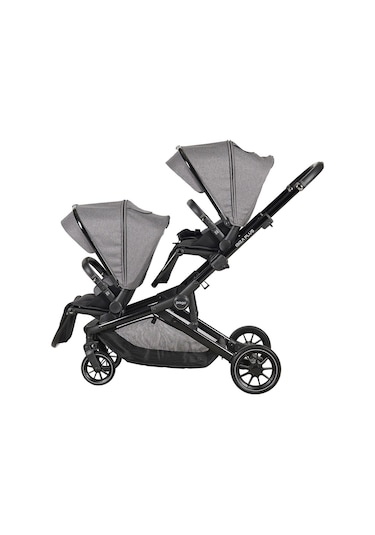 Prego İbiza Plus Travel Sistem İkiz Bebek Arabası 2223 Gri