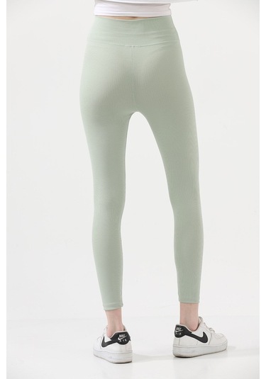 Kadın Fitilli Yüksek Bel Toparlayıcı Tayt Mint Kadın Fitilli Yüksek Bel Toparlayıcı Tayt Mint