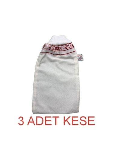 Hamam 3 Adet Lastikli Kelebek Kese Orta Sert & Banyo Kesesi