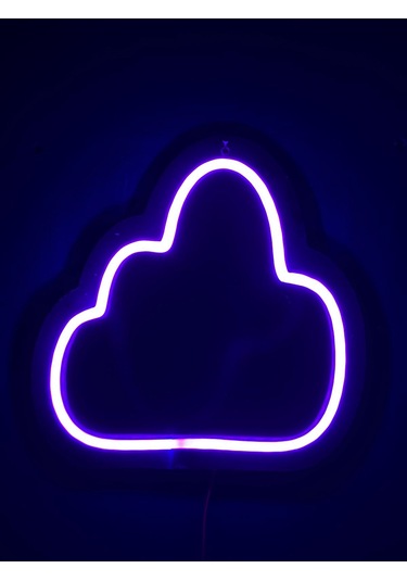 Dekoratif Bulut Neon Led Işık Şık & Modern Tasarım Mavi