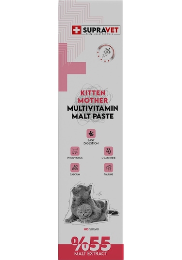 Supravet Hamile ve Yavru Kediler İçin Kalsiyum ve Taurinli Multi Vitamin Kedi Macunu 100 G