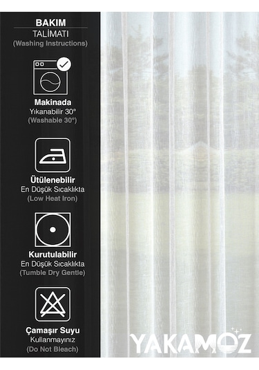 Kirli Beyaz Keten Görünümlü Ekstraforlu Tül Perde Linen Touch Serisi Kirli Beyaz